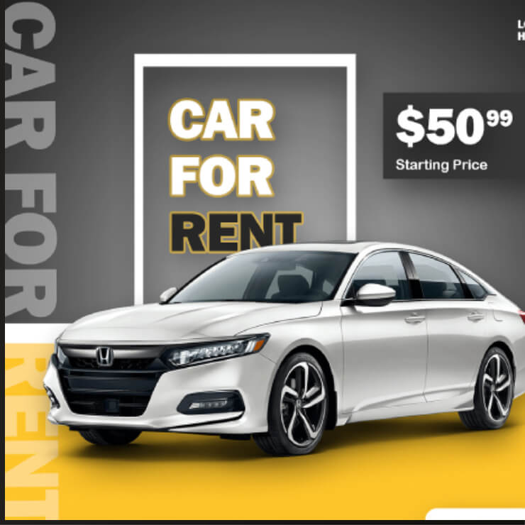 Car rent banner ads design sample - Skyrex Media
