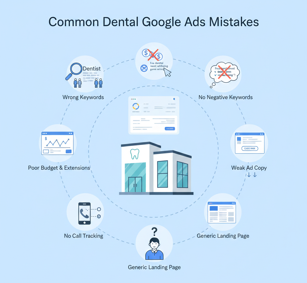 Using negative keywords to prevent wasted spend in dental PPC campaigns